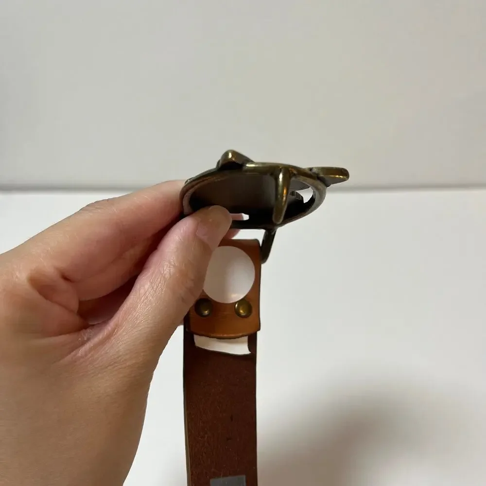 Gap Kids Girls Leather Belt Rose Brown Floral Butterfly‎ Small Cottage Princess